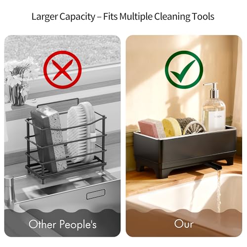 MOUKABAL Stainless Steel Sponge Holder with Rotating Drain - Image 4