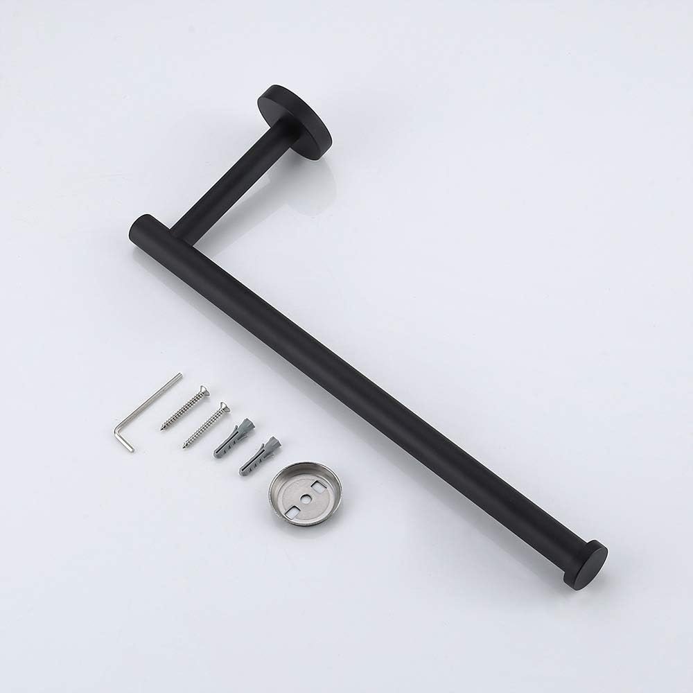 Toilet Paper Towel Holder Stainless Steel Wall Mounted Word Towel Holder for Bathroom Black