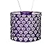 Allsop Home and Garden Soji Stella Drum LED Outdoor Solar Lantern, Handmade with Weather-Resistant Fabric for Patio or Garden, Color (Plum)