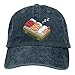 cercehy sonxs Sleep Sushi Casquette de baseball unisexe rétro réglable en denim Noir