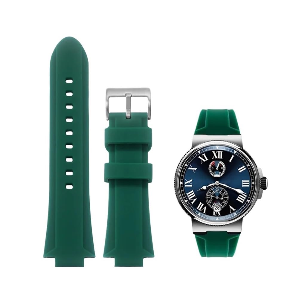 Męski silikonowy pasek do zegarka nurkowego z wypukłymi ustami, pasujący do serii Ulysse Nardin MARINE