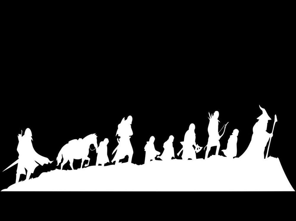 Lord of the Rings Inspired Caravan Fellowship 8" WHITE Vinyl Car Decal Sticker