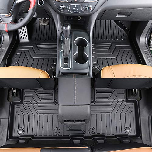 BeHave Car Floor Mat Fit for Chevrolet Equinox,Custom Fit TPV 3D Floor Liners Fit for Chevy Equinox 2018-2022,TPE Car Floor Carpet 1st & 2nd Row for SUV Full Set