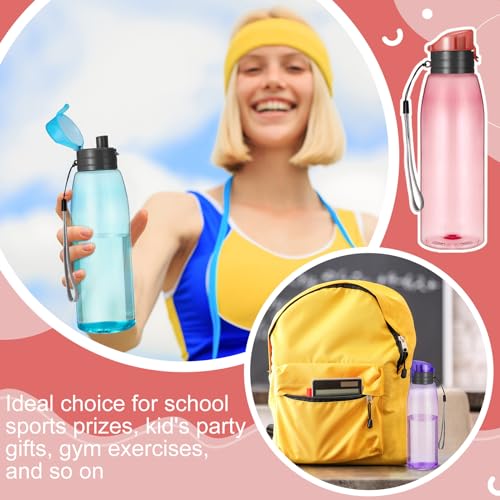 Uiifan 50 Pieces Plastic Water Bottle Bulk 17 oz Sports Drink Bottles with Handle Strap Flip Top Reusable Leakproof for Adults Travel Cycling Camping Hiking Gym Fitness - Image 6