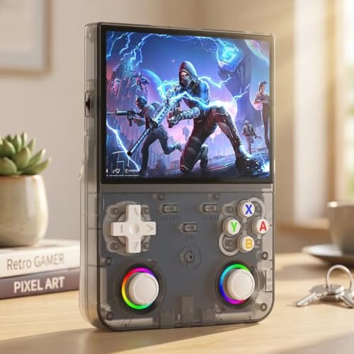Image of R36 Ultra X Retro Handheld Game Console 4.5 Inch HD IPS Screen, RGB Joystick Lights, Dual Analog Sticks, Vibration, Portable Gaming Console