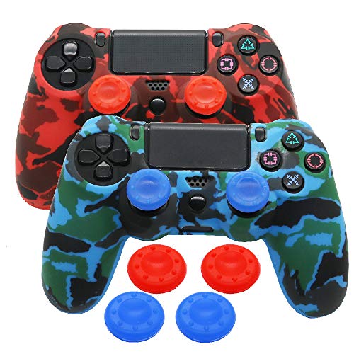 Silicone PS4 Controller Skin - YTTL Studded Anti-Slip Silicone Skin Protector Cover Case for PS4 PS 4 Slim PS4 Pro Dualshock 4 Controller with 2 Pairs of Matching Thumb Grips Silicone PS4 Controller Skin - YTTL Studded Anti-Slip Silicone Skin Protector Cover Case for PS4 PS 4 Slim PS4 Pro Dualshock 4 Controller with 2 Pairs of Matching Thumb Grips