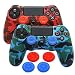 Silicone PS4 Controller Skin - YTTL Studded Anti-Slip Silicone Skin Protector Cover Case for PS4 PS 4 Slim PS4 Pro Dualshock 4 Controller with 2 Pairs of Matching Thumb Grips