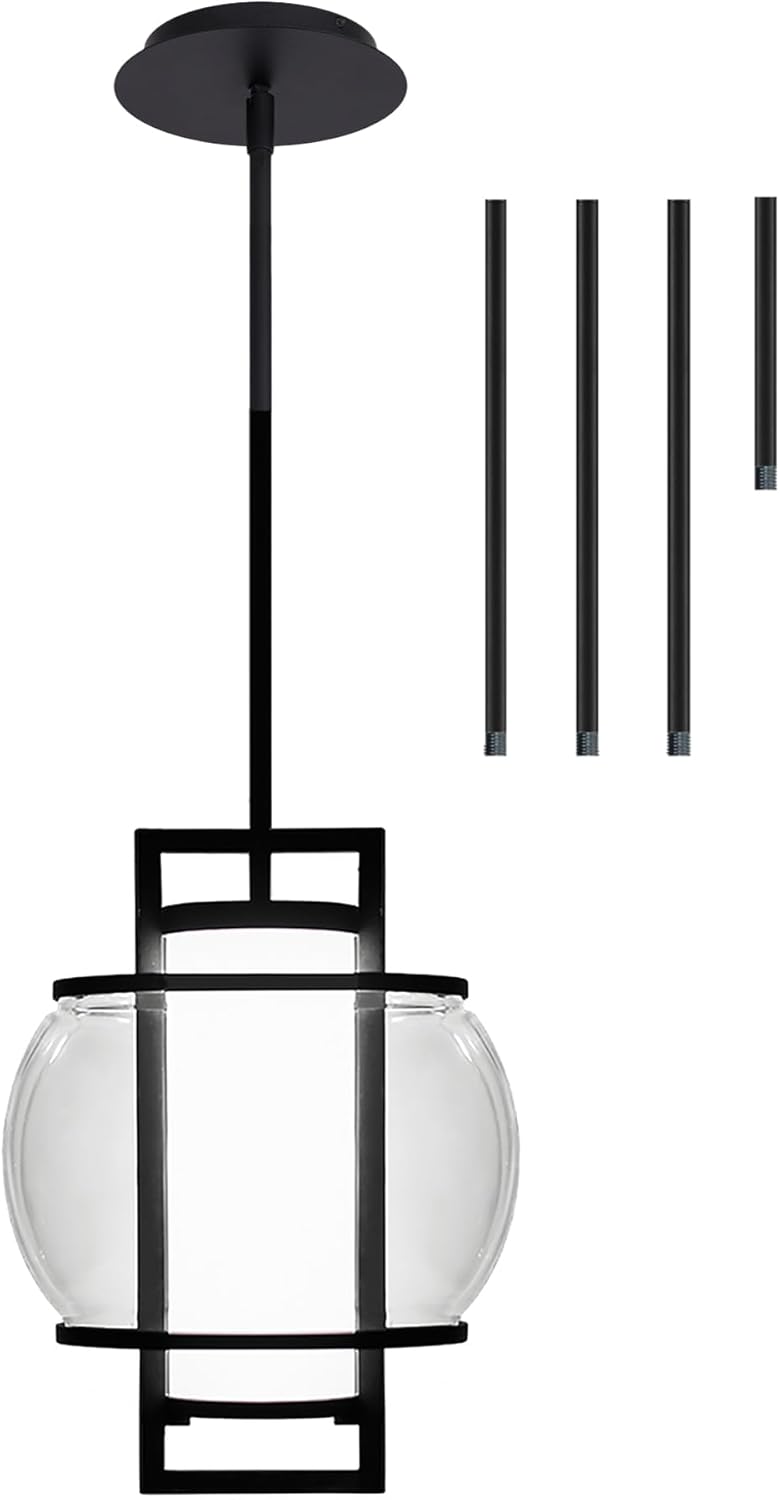 Modern Forms Lucid LED Outdoor Pendant 3000K in Black with Adjustable Height 18in - 120in