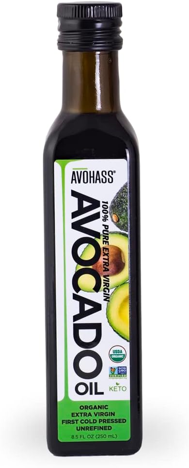 Avohass Mexico USDA Organic Certified Extra Virgin Avocado Oil 8.5 fl oz Bottle