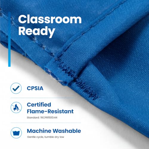 Image of Seat Sack Student Chair Storage Pocket - 17 inch, Single Pocket, Classroom Chair Organizer for Student Desks, Durable Over-the-Chair Storage, Ready-to-Use Name Tag Window, Blue, 25-Pack
