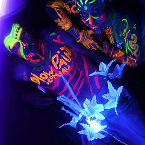 Quiet&Far Body Paint Set With Tubes 24 X 25 Ml / 1 Fl Oz Neon Glow In The Dark Paint Face Paint Blacklight Reactive Fluorescent Paint Non-Toxic #TOP5
