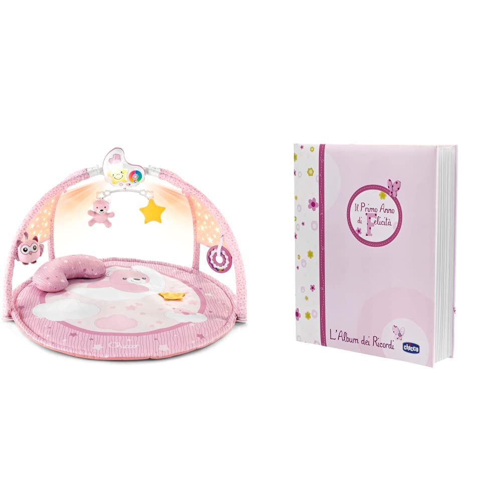 Chicco Palestrina dei Colori Rosa 3in1, Palestrina Neonato Multifunzione Elettronica & Libro Nascita per Neonati E Bambini, Diario con Spazi per Note E Fotografie, Rosa