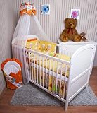 Design: Schaf Gelb/Orange Chiffonhimmel. Alle Bettbezüge aus 100% Baumwolle. Füllung: 100% Polyestervlies