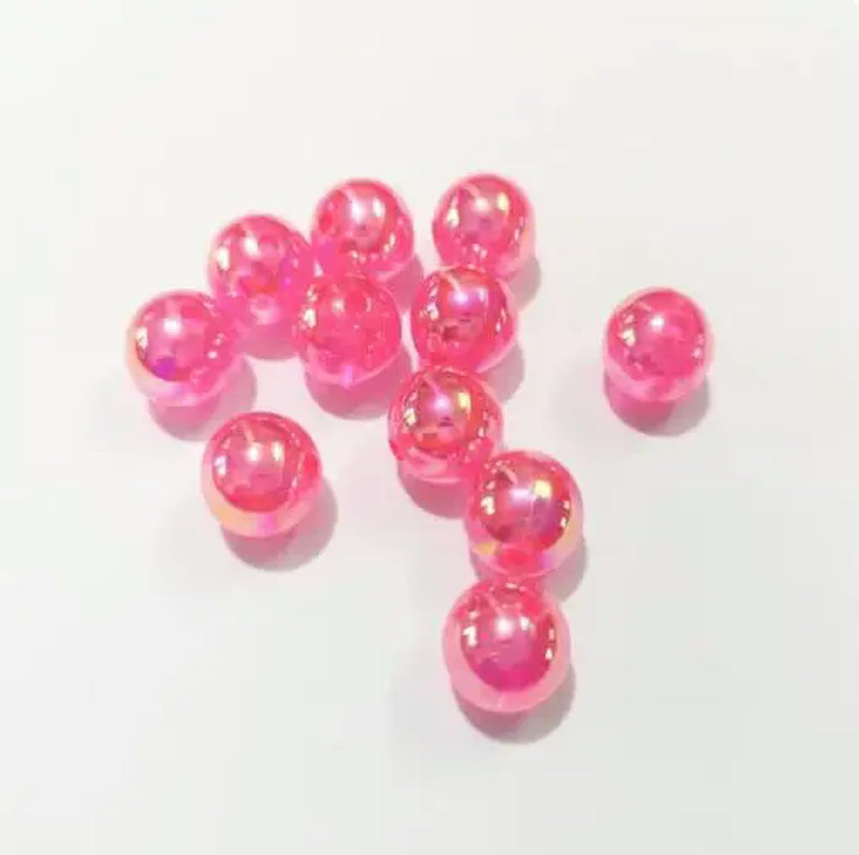 Cuentas AB chapadas en acrílico transparente de 6mm/8mm/10mm/12mm para joyería DIY/diseño hecho a mano-brillante hotpink-8mm 1900 Uds. Por bolsa