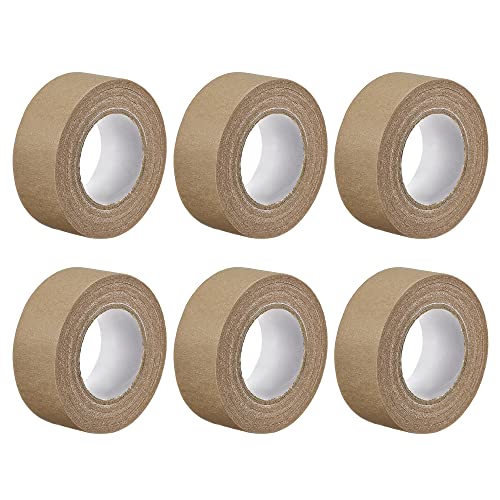 Image of uxcell 6Pcs 25mm 1 inch Wide 20m 21 Yards Masking Tape Painters Tape Rolls Brown