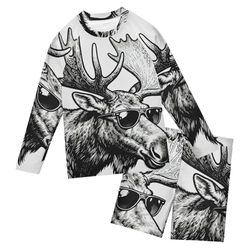 Traje de baño de dos piezas para proteger la piel sensible infantil Cool Moose manga larga
