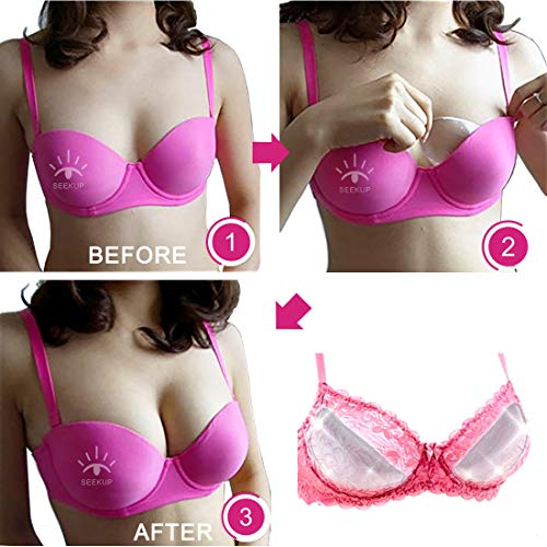 Women Soft Silicone Bra Inserts Breast Chest Enhancer Pads Push-Up/Gathering For A/B/C Cup, Transparent #TOP3