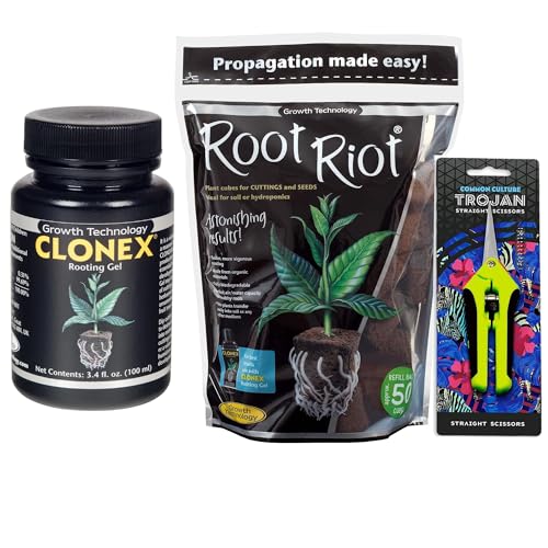 Gel Enraizador Clonex 100ml + Root Riot 50 Plugs + Tijeras