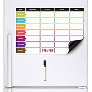 CKB LTD Meal Diet Planner Voedsel Prep Voeding Fitness Magnetische Koelkast Board Met Marker Pen A3 Droog Veeg Magneet…