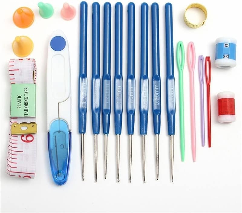 57 in 1 Full Set DIY Crochet Hooks Needles Stitches Knitting Craft Case Weaving Tools Sewing