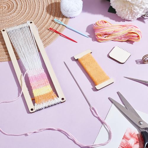 AHANDMAKER Webstuhl Set Webstuhl Armbandweben Armband Maker Mit Baumwollfasergarn Webnadel Kleines Webstuhl Set Für Webanfänger Häkel Strick Bastelaktivität