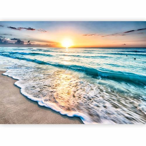artgeist Premium Wall Mural Beach and Sea 138x101 in - XXL Non-Woven Wallpaper Fleece Wall Decor Photo Print Picture Image Design Nature Landscape Sunset c-B-0552-a-a