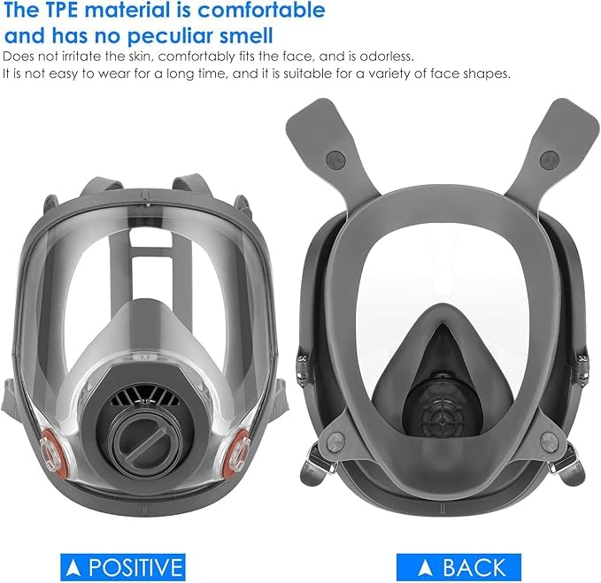 Masque de volume réutilisable avec filtre pour la protection contre les vapeurs et les particules Masque à gaz Masque anti-poussière pour peintures, vernis, travaux de menuiserie