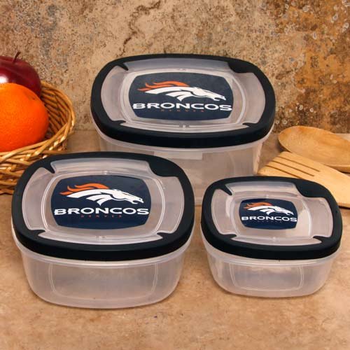 Denver Broncos Plastic Food Storage Container 3pc Set NO BPA Amazon