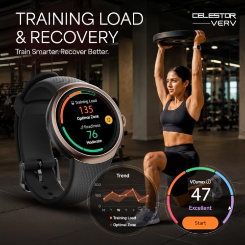 Image of Titan Celestor Verv with 1.19 inch AMOLED Display, Built-in GPS, Skin Temperature Monitoring, Luna Wellness, Smart Hydration, VO2 Max, Training Load & Readiness, 3 ATM Smart Watch for Women - Black