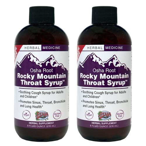 Herbs Etc. Rocky Mountain Throat Syrup - Supports Throat Wellness - Soothing Lung Health Support - Supports Sinus, Throat, Bronchiole & Lung Health - Gluten-Free & Vegan - 8 fl oz - 2 Pack