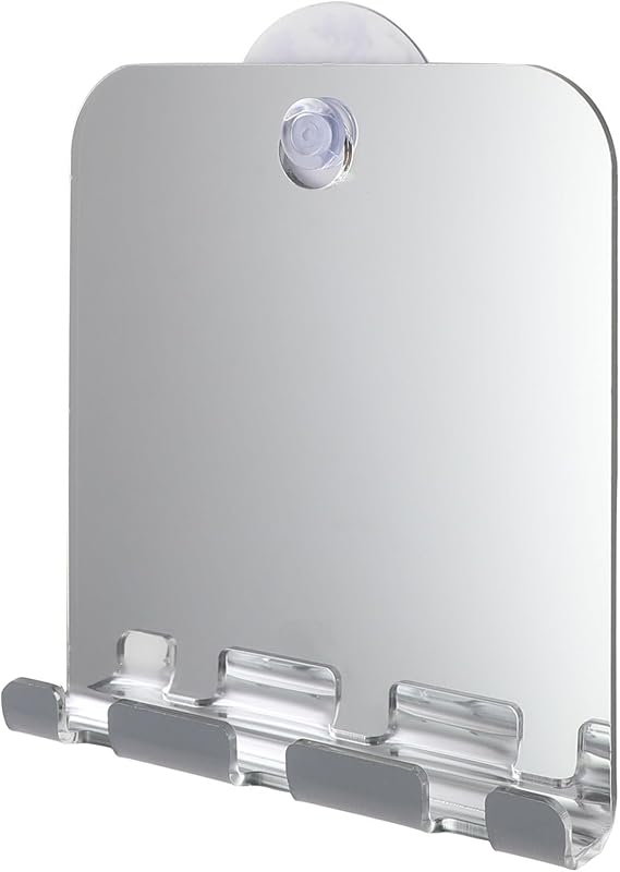 Espelho retangular Sonew para banheiro com suporte de parede, material ABS, branco