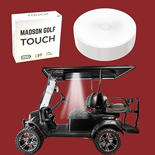 Universal Golf Cart Roof Stick On Anywhere One Touch LED Light fits Club Car, Onward, Precedent, EZGO, Yamaha, and Garia carts, AAA Battery Powered Puck Designed for Golf cart use, Great Golf Gifts