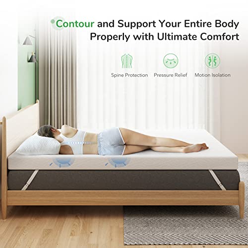 Novilla 3 Inch King Size Mattress Topper, Gel Memory Foam Mattress Topper For Cooling Sleep, Supportive & Pressure Relief, Non-Slip Design With Breathable Bamboo Charcoal Cover #TOP2