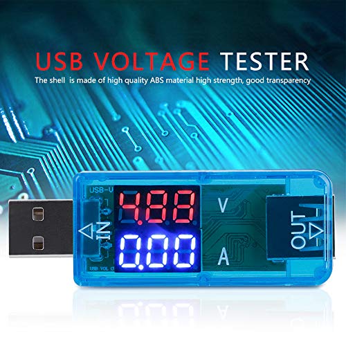 Image of USB Power Meter, Color LCD USB 2.0 Multimeter Tester, Digital QC2.0 /QC3.0 Current Testing Power Measuring for Voltage Detecting(Blue)