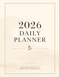 2026 Daily Planner: 365-Day Organizer with Monthly Calendar, Daily Schedule, Habit Tracker & Gratitude Log — Elegant Minimalist Productivity Notebook, 8.5x11, 590 Pages