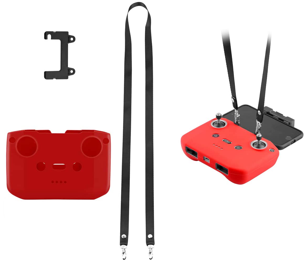 Sponsored Ad – Drone Remote Control Cover, Silicone Protective Cover for DJI Mavic 3 / Air 2S / Mavic Air 2 / DJI Mini 2 Drone Remote Control Accessories with Lanyard and Anti-Drop Strap Clip (Red)