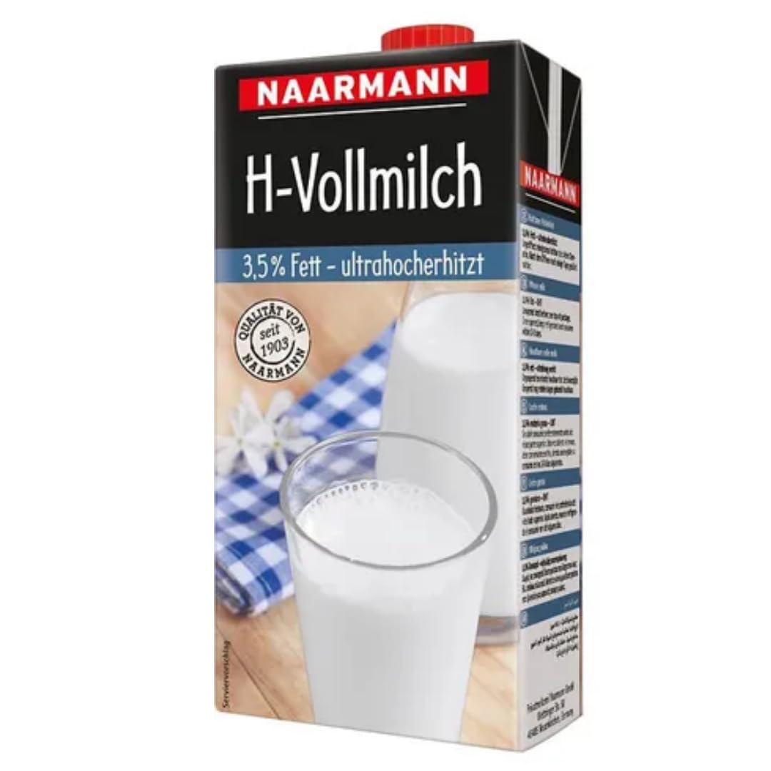 Naarmann Milch fettarme H-Milch 3,5% Fett Haltbare Milch, je 1 Liter, 60 Stück + pufai