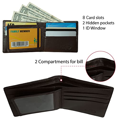 Image of HATA Men Leather Wallet Croc RFID Blocking Front Pocket AIIigator Handmade Gift For Birthday Wedding Anniversary Father's Day