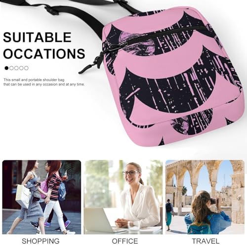 Satchel Tote Bag Messenger Bag Stripe And Black Pattern Printed Mini Sling Bag Purse Suitable for Work Travel4