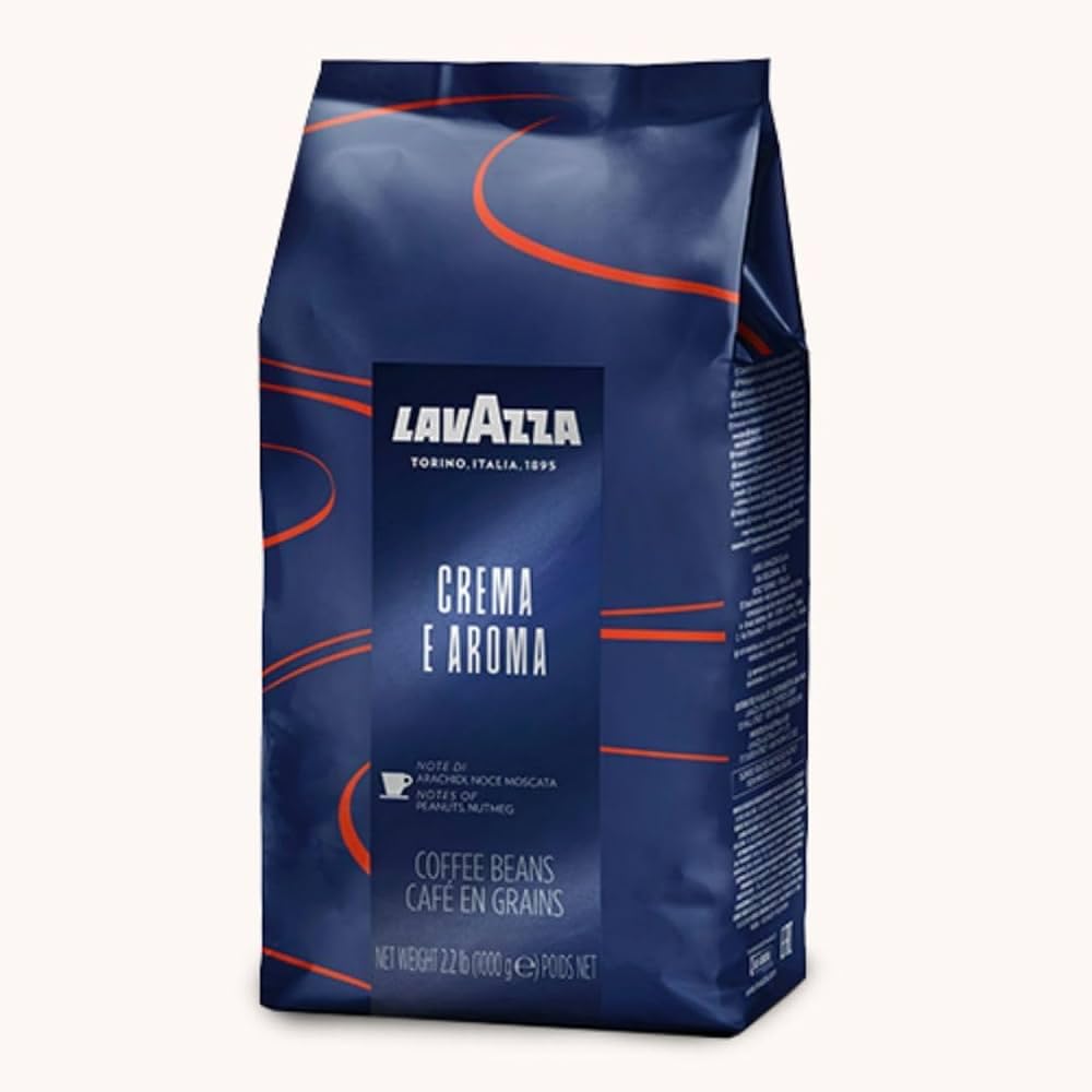 Lavazza Kaffee Creme e Aroma Blau, Espresso, Bohnenkaffee, Röstkaffee, Ganze Bohnen, 6 x 1000g