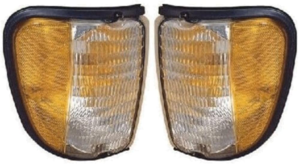 Corner Lights Lamps Set of 2 Driver & Passenger Side for E350 1998 & Econoline Club Wagon 1992-2002 & Superduty 1999-2003 Pair without Bulbs Assembly