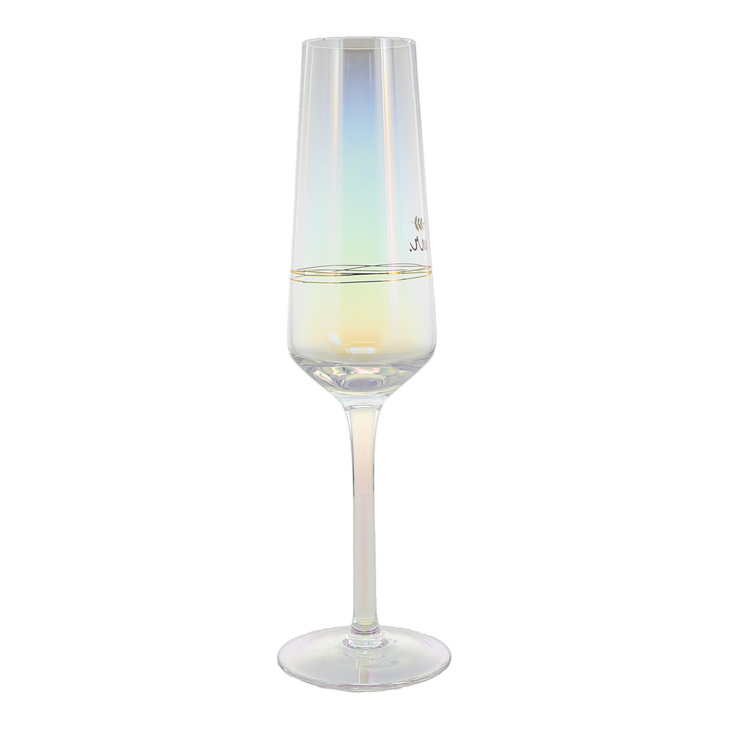 Pavilion Gift Company - Mr. - Flûte à champagne en verre irisé de 237 ml, verre de mariage et flûte à grille-pain, cadeau de mariage pour couple, 1 pièce (lot de 1), 7,6 x 7,6 x 25,4 cm