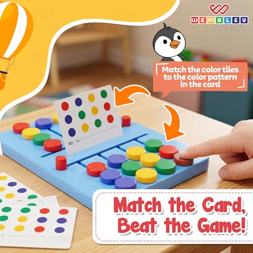 Image of Wembley Slide Puzzle for Kids 5+ Years | Brain Games for Children | Color Matching Puzzle Game | 2 Player Board Game | Toys for 5-7 Years | Puzzle Activity | Gift for Boys & Girls