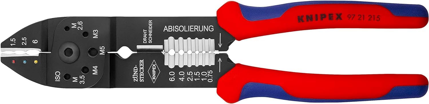 KNIPEX Szczypce do zagniatania lakierowana w kolorze czarnym z osłonkami wielokomponentowymi 230 mm, 97 21 215