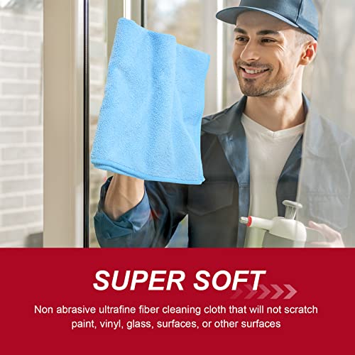 Oudain 200Pcs 16X16 Inch Microfiber Cleaning Cloth Towels For Car, Highly Absorbent Cleaning Rag Washable Reusable Multi-Purpose Wiper Cloths For Wash Car Home Pet Drying Dusting (Blue, Yellow, White) #TOP5