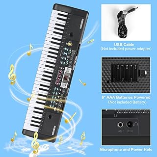 RenFox Clavier Electronique 61 Touches Clavier de Piano Enfants Piano Jouet Clavier avec Microphone, Chargable Pianos… - Les Beatles, Paul McCartney, John Lennon, RIngo Starr, George Harrison RenFox Clavier Electronique 61 Touches Clavier de Piano Enfants Piano Jouet Clavier avec Microphone, Chargable Pianos… – Image 5