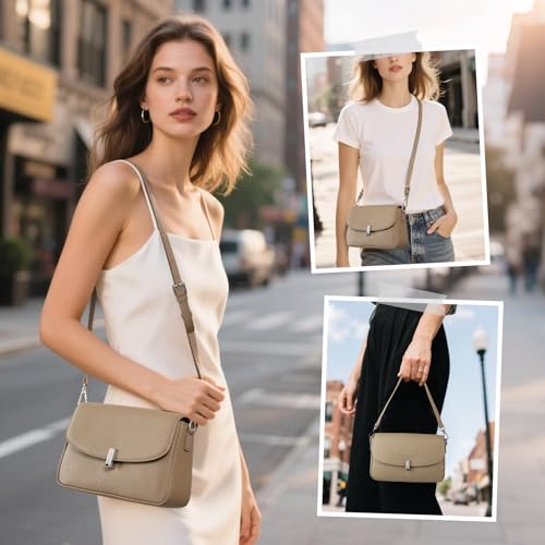 Leather Crossbody Bags for Women, Everyday Medium Purses Trendy, Women's Shoulder Handbags with Adjustable Strap2