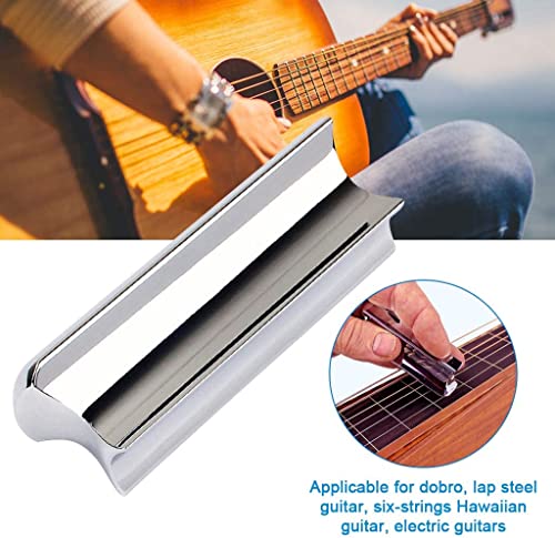 Ogdni Guitar Slide Tone Bar With 3 Finger Pick + 1 Thumb Pick For Guitar Bass,Stainless Steel Chrome (R55) #TOP4