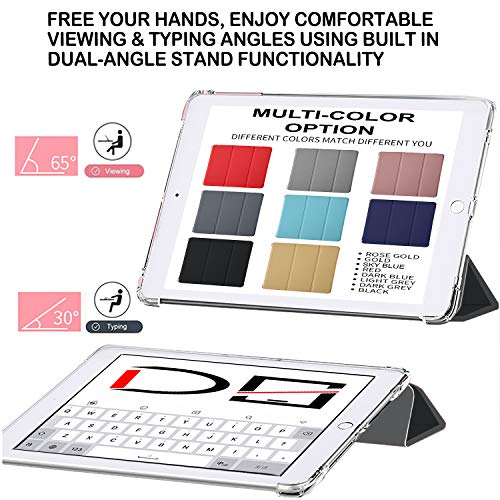Image of DuraSafe Cases for iPad 9.7 5th 6th Gen Air 1st 2nd Generation [iPad 5 6 Air 1 2] A1893 A1822 A1566 A1474 MH2V2HN /A MRM52HN /A Slim Cover with AirCushion Corner for Extra Shock Protection - Black