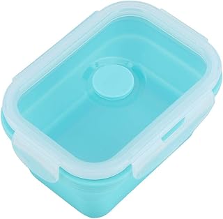 Fdit 4 Size Silicone Collapsible Portable Lunch Box Bowl Bento Boxes Eco-Friendly Folding Food Container Lunchbox 350/500/800/1200ml(Green 350ml)